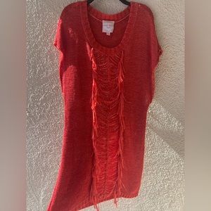 Bright Coral Festival Dress / Beach Coverup